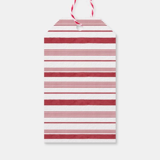 Personalisierter Roter Strumpf Strip Wasserfarbe M Geschenkanhänger (Rückseite)