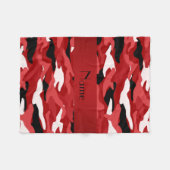 Personalisierter roter Tarnungsrotnamensstreifen Fleecedecke (Vorderseite (Horizontal))