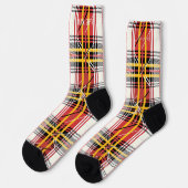 Personalisierter Roter und Gelber Tartan Karierte  Socken (Linkes Detail)