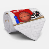 Personalisierter roter und weißer Basketball Krawatte (Gerollt)