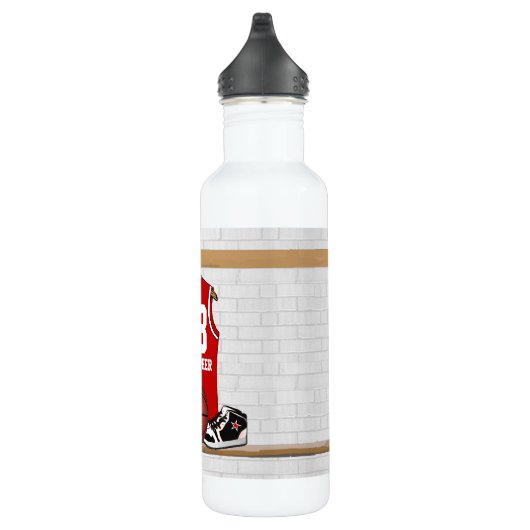 Personalisierter roter und weißer Basketball Trinkflasche (Rechts)