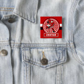 Personalisierter roter und weißer button (Beispiel)