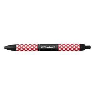 Personalisierter roter und weißer kugelschreiber