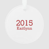 Personalisierter roter und weißer Schneeflocke Ornament (Rückseite)