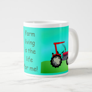 Personalisierter roter Vintage-Landwirtschaftstrak Jumbo-Tasse