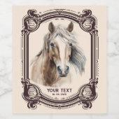 Personalisierter Roter Wein mit Pferd auf Etikett (Einzelnes Label)