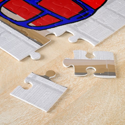 Personalisierter roter weißer blauer Fußball Puzzle (Seite)
