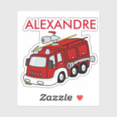 Personalisierter Rotfeuerwagen Aufkleber (Blatt)