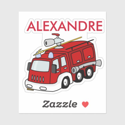 Personalisierter Rotfeuerwagen Aufkleber (Blatt)