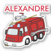 Personalisierter Rotfeuerwagen Aufkleber (Vorderseite)