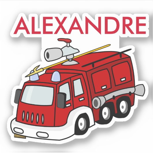 Personalisierter Rotfeuerwagen Aufkleber (Vorderseite)