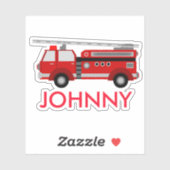 Personalisierter Rotfeuerwagen Aufkleber (Blatt)