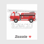 Personalisierter Rotfeuerwagen Aufkleber (Blatt)