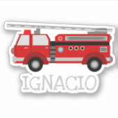 Personalisierter Rotfeuerwagen Aufkleber (Vorderseite)