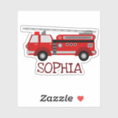 Personalisierter Rotfeuerwagen Aufkleber (Blatt)