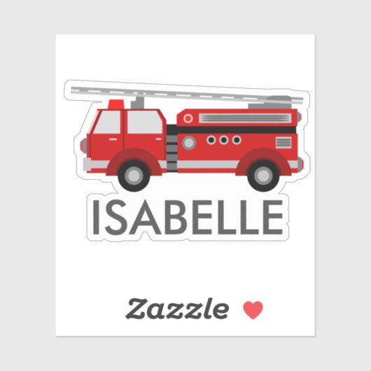 Personalisierter Rotfeuerwagen Aufkleber (Blatt)