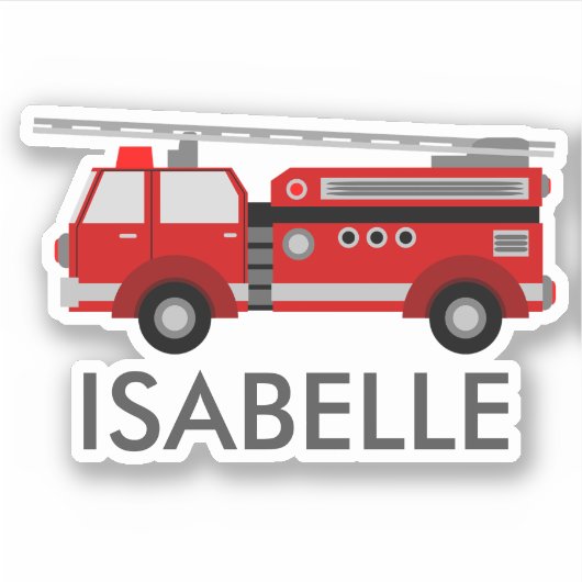 Personalisierter Rotfeuerwagen Aufkleber (Vorderseite)