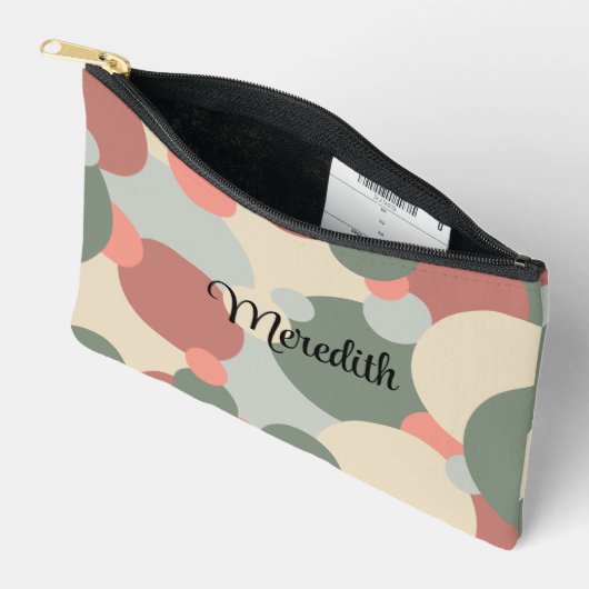 Personalisierter Rotgrün-Molekül-Toilettenbeutel Zubehörtasche (Offen)