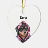 Personalisierter Rottweiler, Aquarellfarben Foto Keramik Ornament (Links)