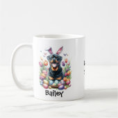 Personalisierter Rottweiler-Hund Ostern/Frühjahr Kaffeetasse (Links)