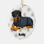 Personalisierter Rottweiler Hund, Welpe einen Name Keramik Ornament (Rechts)