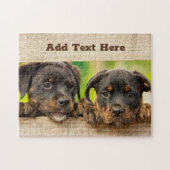 Personalisierter Rottweiler Welpenhund Puzzle (Horizontal)