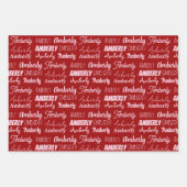 Personalisierter Rottypografie Name Collage Christ Geschenkpapier Set (Vorderseite 3)