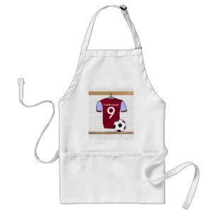 Personalisierter Rotwein-blauer Fußball-Fußball Schürze