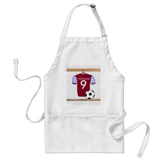 Personalisierter Rotwein-blauer Fußball-Fußball Schürze (Vorne)