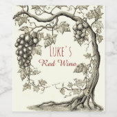 Personalisierter Rotwein Weinetikett (Einzelnes Label)