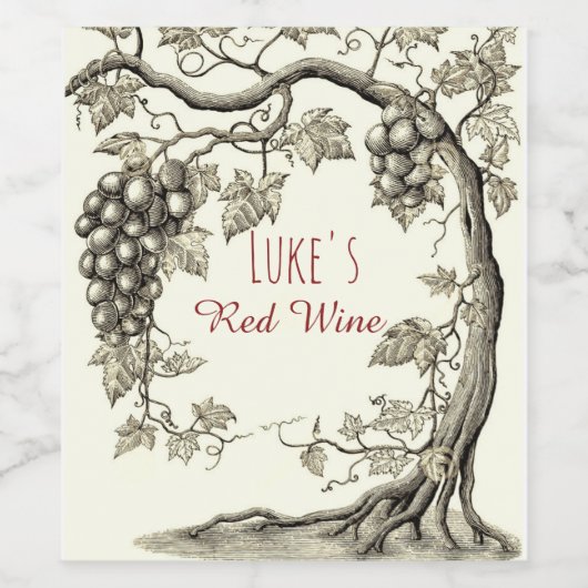 Personalisierter Rotwein Weinetikett (Einzelnes Label)