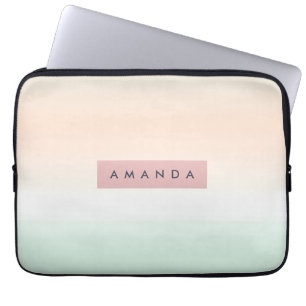 Personalisierter Rouge- und Minz-Pastell-Ombre Laptopschutzhülle