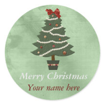 Personalisierter Round Christmas Sticker