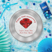 Personalisierter Rubin-40. Jahrestags-PapierTeller Pappteller (Party)