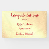 Personalisierter Ruby-Hochzeitstag Banner (Horizontal)