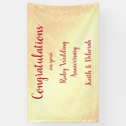 Personalisierter Ruby-Hochzeitstag Banner (Vertikal)