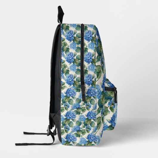 Personalisierter Rucksack mit blauer Hydrangeas (Links)
