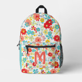 Personalisierter Rucksack mit farbenfrohem Blumenm (Vorderseite)