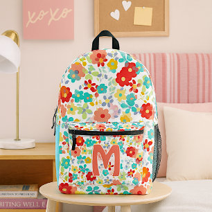 Personalisierter Rucksack mit farbenfrohem Blumenm