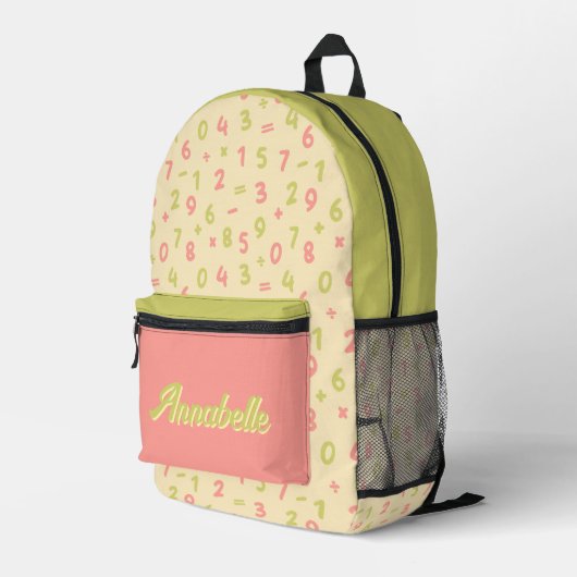 Personalisierter Rucksack mit mathematischem Desig (Rückseitige Ecke Rechts)