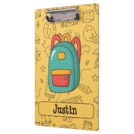 Personalisierter Rucksack zum Schulbeginn & Doodle Klemmbrett