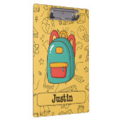 Personalisierter Rucksack zum Schulbeginn & Doodle Klemmbrett (Rechts)