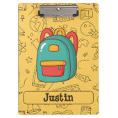 Personalisierter Rucksack zum Schulbeginn & Doodle Klemmbrett (Vorderseite)