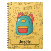 Personalisierter Rucksack zum Schulbeginn & Doodle Notizblock (Vorderseite)