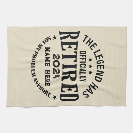 Personalisierter Ruhestand Die Legende ist in Rent Geschirrtuch (Horizontal)