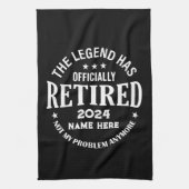 Personalisierter Ruhestand Die Legende ist in Rent Geschirrtuch (Vertikal)