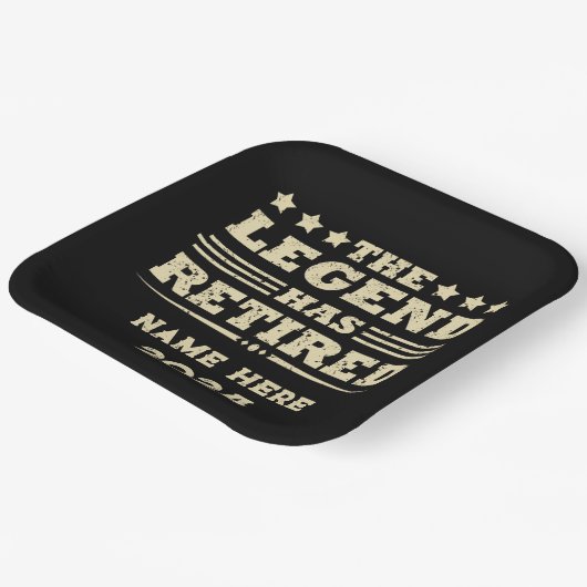 Personalisierter Ruhestand Die Legende ist in Rent Pappteller (Gewinkelt)