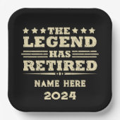 Personalisierter Ruhestand Die Legende ist in Rent Pappteller (Vorderseite)