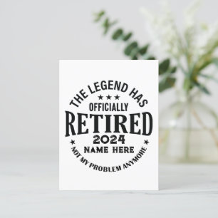 Personalisierter Ruhestand Die Legende ist in Rent Postkarte