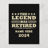 Personalisierter Ruhestand Die Legende ist in Rent Postkarte (Vorderseite)